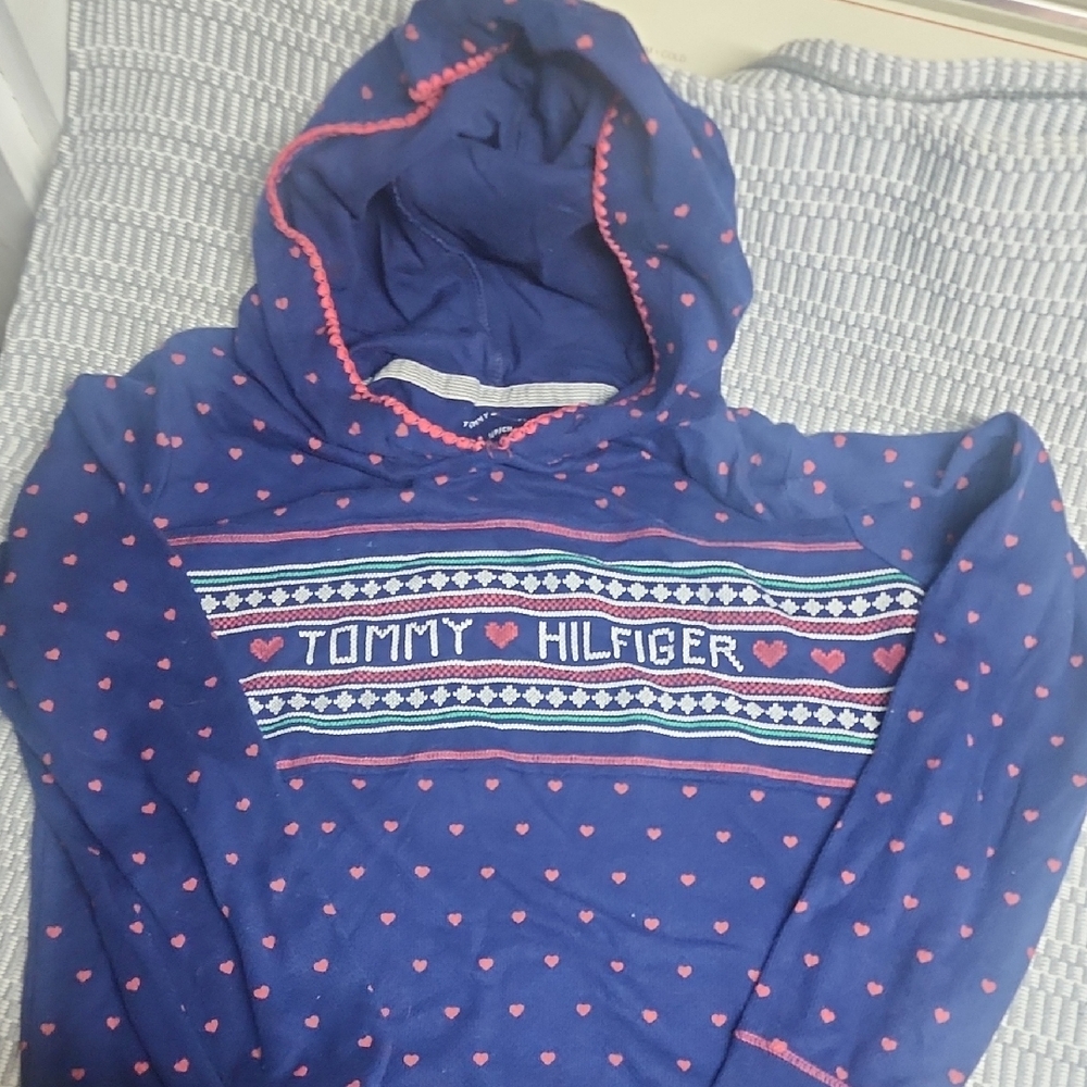 Tommy Hilfiger Navy Hoodie with Pink Accents